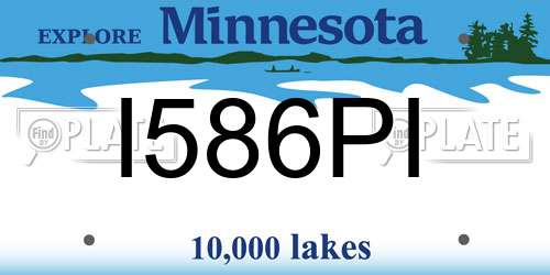 I586PI Minnesota License Plate