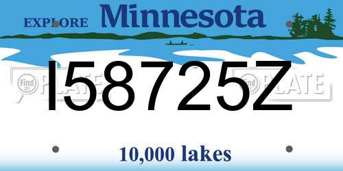 I58725Z Minnesota License Plate