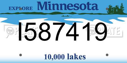 I587419 Minnesota License Plate