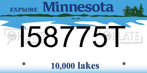 I58775T Minnesota License Plate