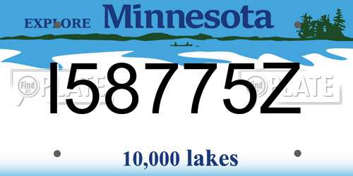 I58775Z Minnesota License Plate