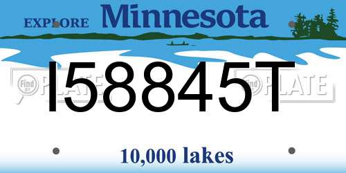 I58845T Minnesota License Plate