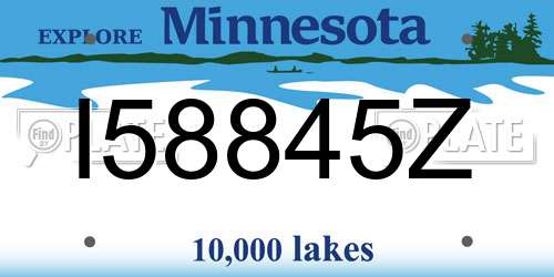 I58845Z Minnesota License Plate