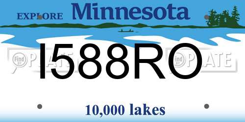 I588RO Minnesota License Plate