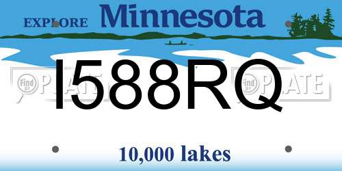 I588RQ Minnesota License Plate