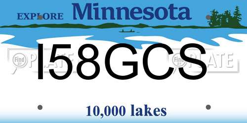 I58GCS Minnesota License Plate