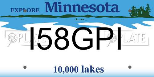 I58GPI Minnesota License Plate