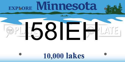 I58IEH Minnesota License Plate