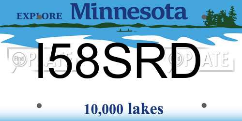 I58SRD Minnesota License Plate