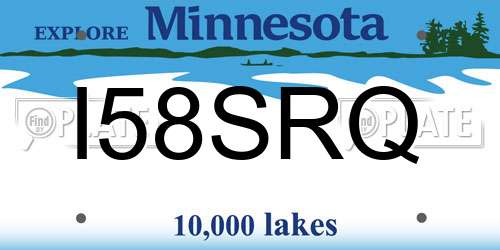 I58SRQ Minnesota License Plate