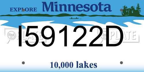 I59122D Minnesota License Plate