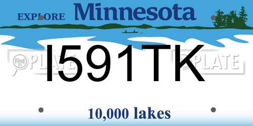 I591TK Minnesota License Plate