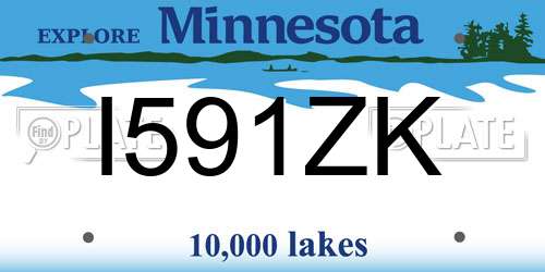 I591ZK Minnesota License Plate