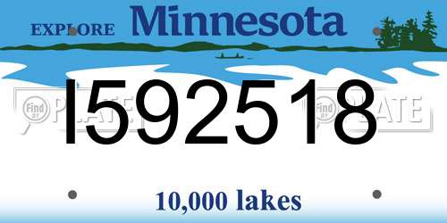 I592518 Minnesota License Plate