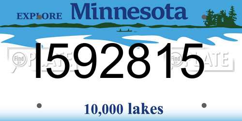 I592815 Minnesota License Plate