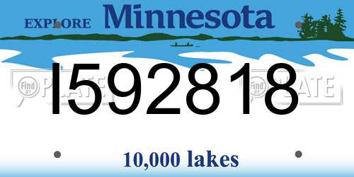 I592818 Minnesota License Plate