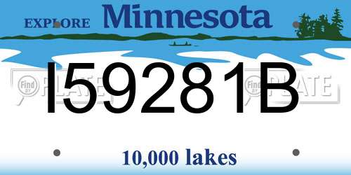 I59281B Minnesota License Plate