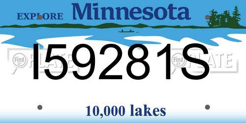 I59281S Minnesota License Plate