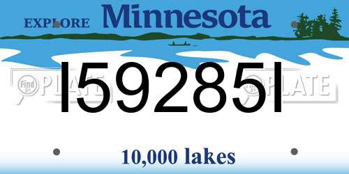 I59285I Minnesota License Plate