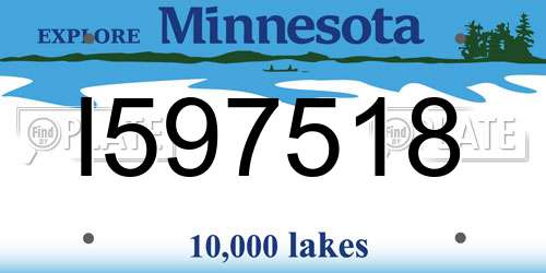 I597518 Minnesota License Plate