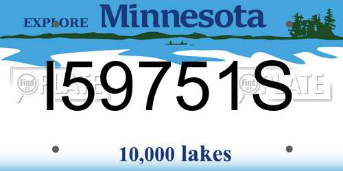I59751S Minnesota License Plate