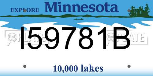 I59781B Minnesota License Plate