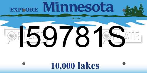 I59781S Minnesota License Plate