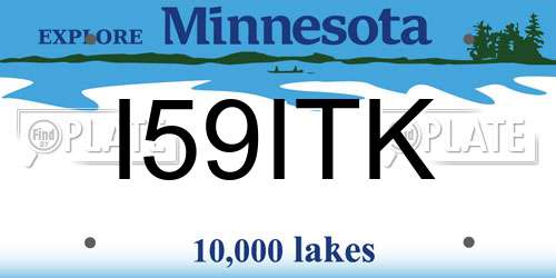 I59ITK Minnesota License Plate