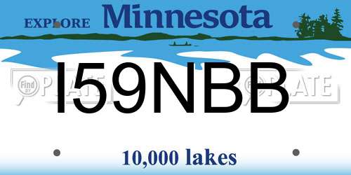 I59NBB Minnesota License Plate