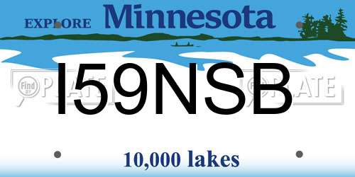 I59NSB Minnesota License Plate