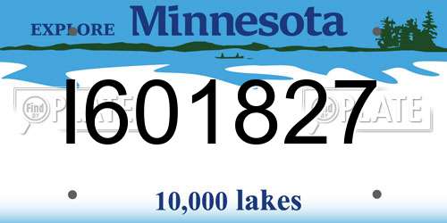 I601827 Minnesota License Plate