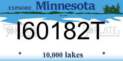 I60182T Minnesota License Plate