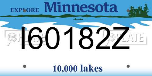 I60182Z Minnesota License Plate