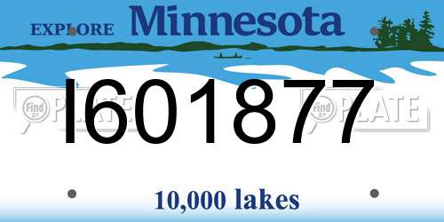 I601877 Minnesota License Plate