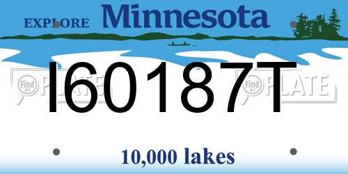 I60187T Minnesota License Plate