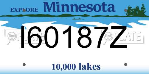 I60187Z Minnesota License Plate