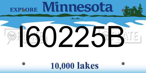 I60225B Minnesota License Plate