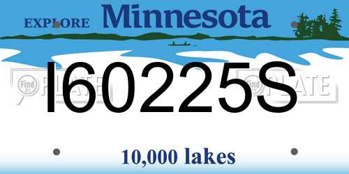 I60225S Minnesota License Plate