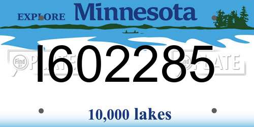 I602285 Minnesota License Plate