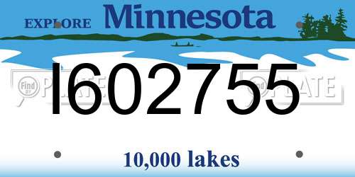 I602755 Minnesota License Plate