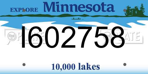 I602758 Minnesota License Plate