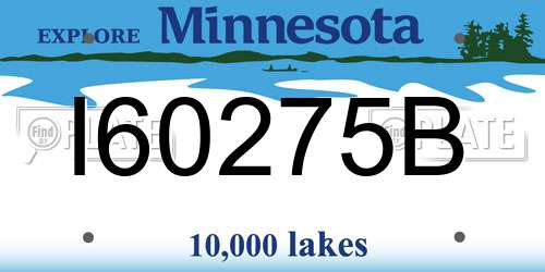 I60275B Minnesota License Plate