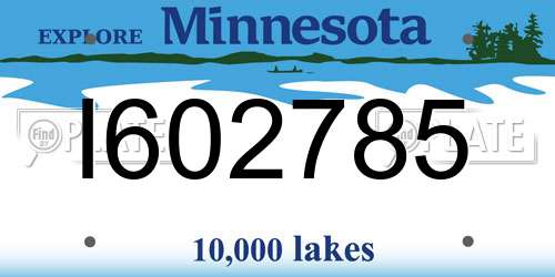 I602785 Minnesota License Plate