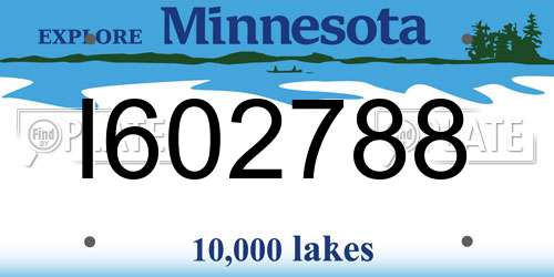 I602788 Minnesota License Plate