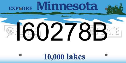 I60278B Minnesota License Plate
