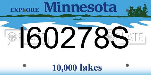 I60278S Minnesota License Plate