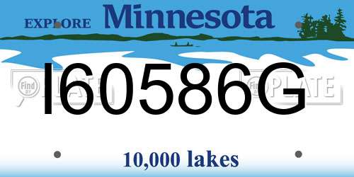 I60586G Minnesota License Plate
