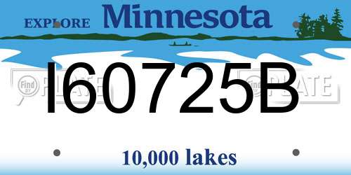 I60725B Minnesota License Plate