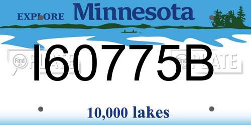 I60775B Minnesota License Plate