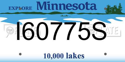 I60775S Minnesota License Plate